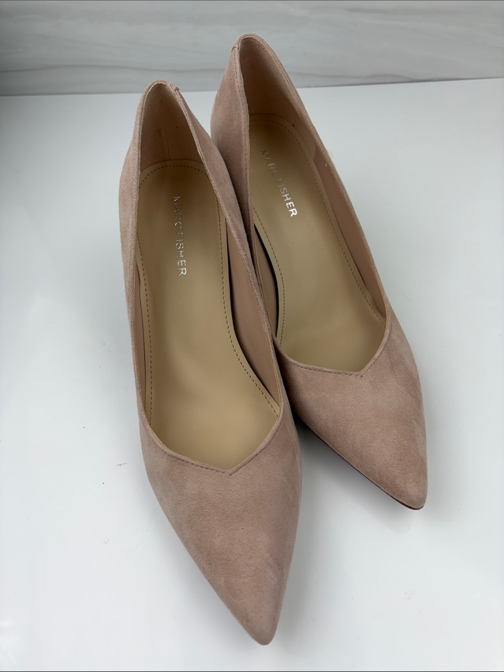Marc Fisher Blush Pink Suede Pointed Toe Pumps - Picture 5 of 9